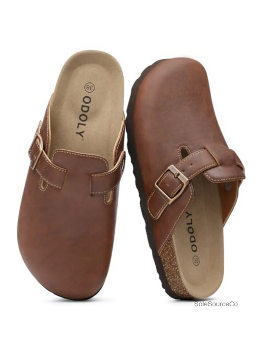 Vegan Leather Mules & Clogs Women Slip On Potato Shoes with Buckle